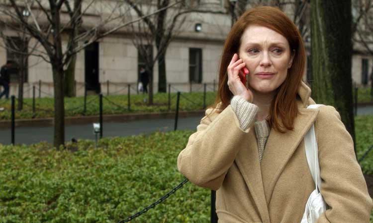 Julianne Moore plays a linguistics diagnosed with Alzheimer's disease in the film Still Alice 